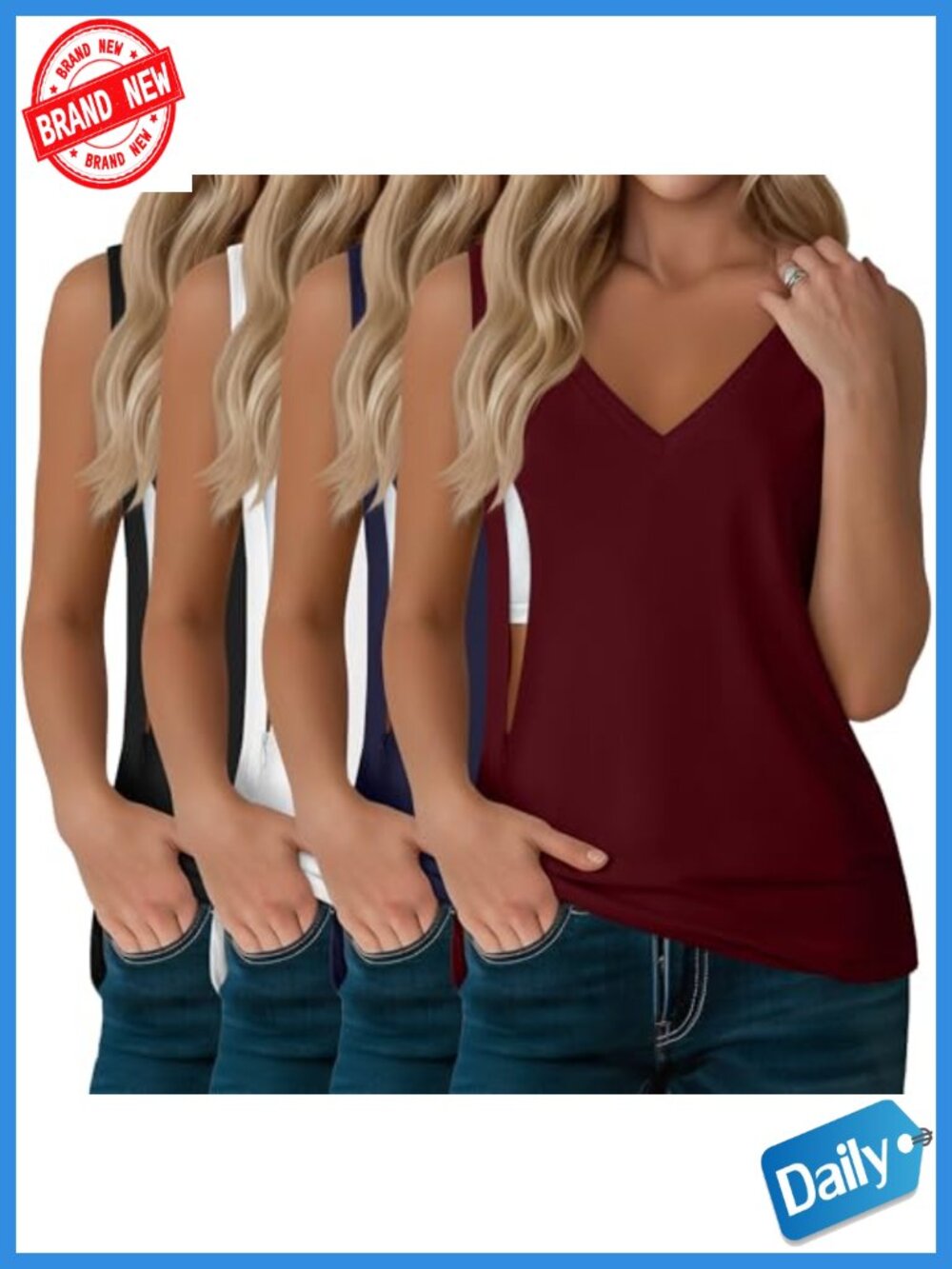 Women's Nursing Tank Tops 4 Pack, Breastfeeding Shirts with Hidden Zipper, - Picture 1 of 6